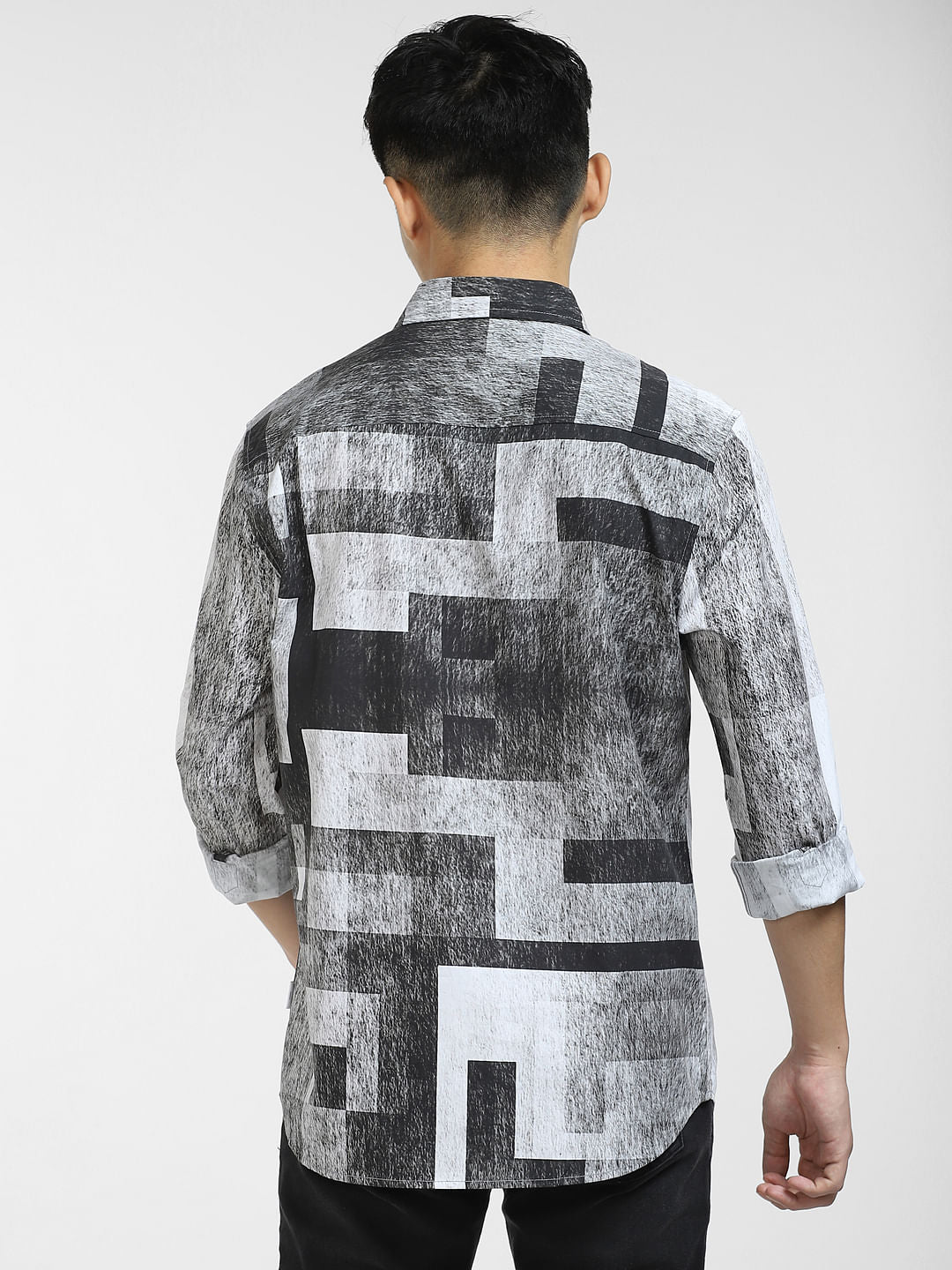 Black Printed Full Sleeves Shirt