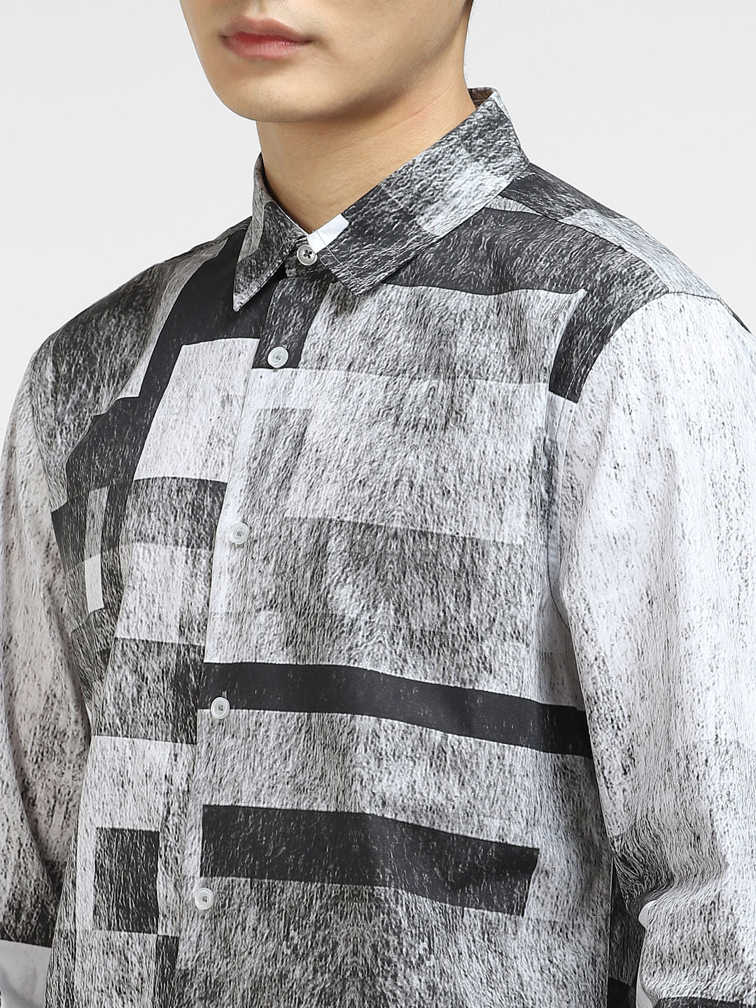 Black Printed Full Sleeves Shirt