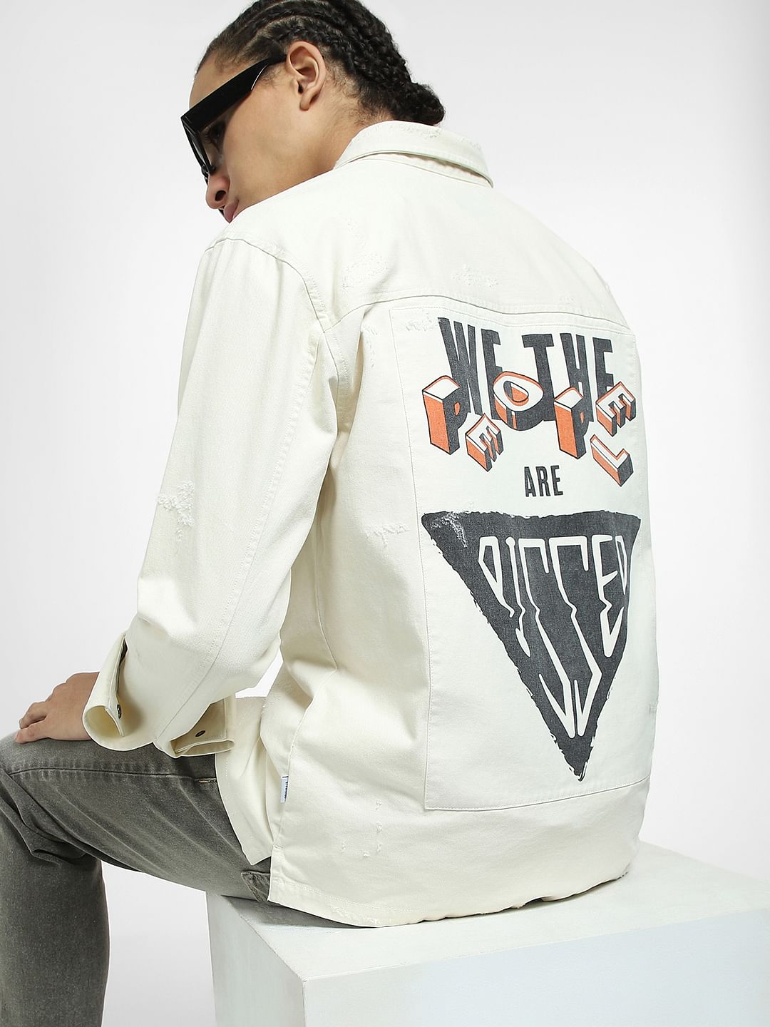METAVERSE Off-White Graphic Printed Overshirt - S