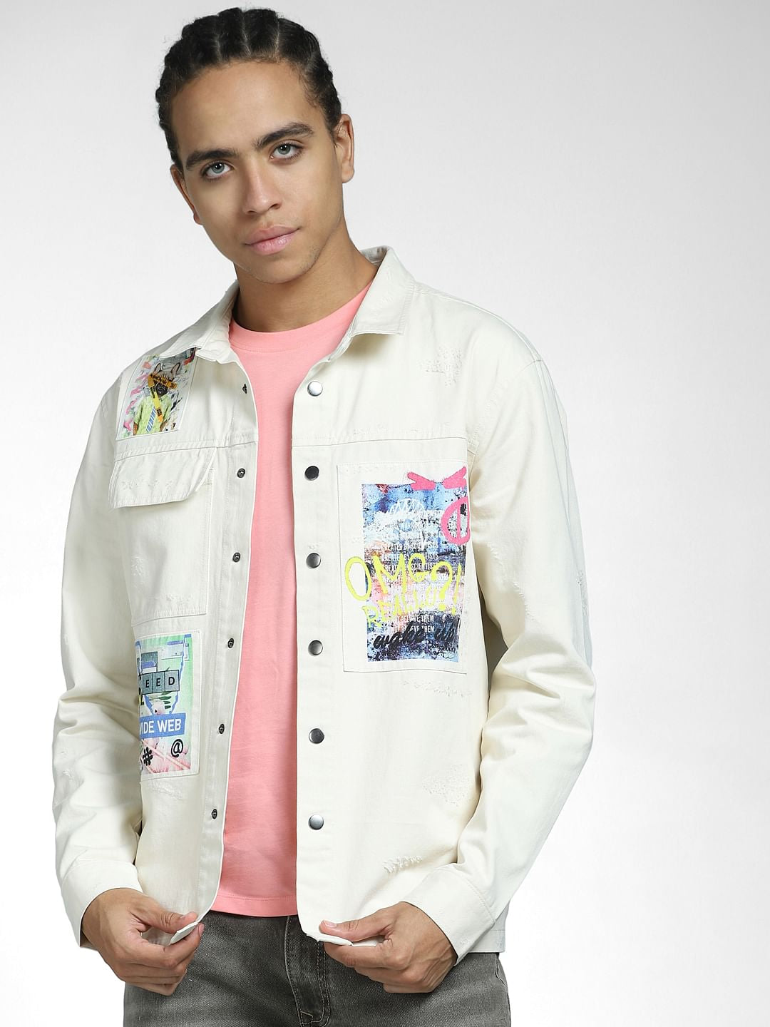 METAVERSE Off-White Graphic Printed Overshirt