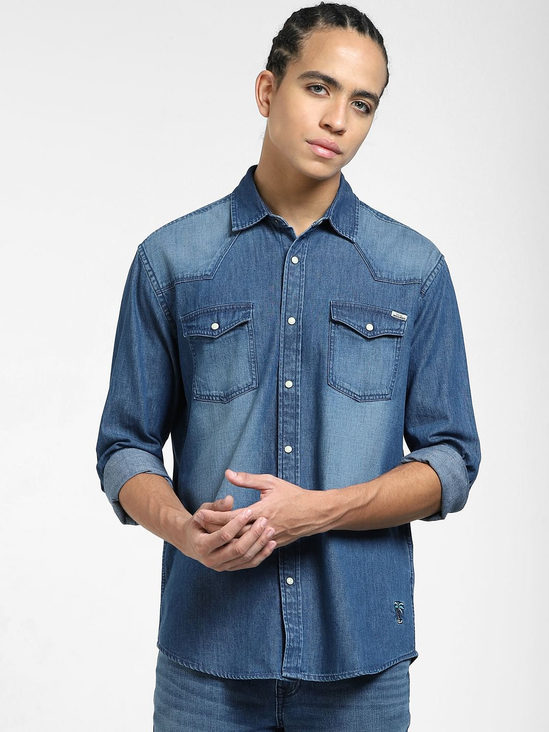Dark Blue Denim Full Sleeves Shirt