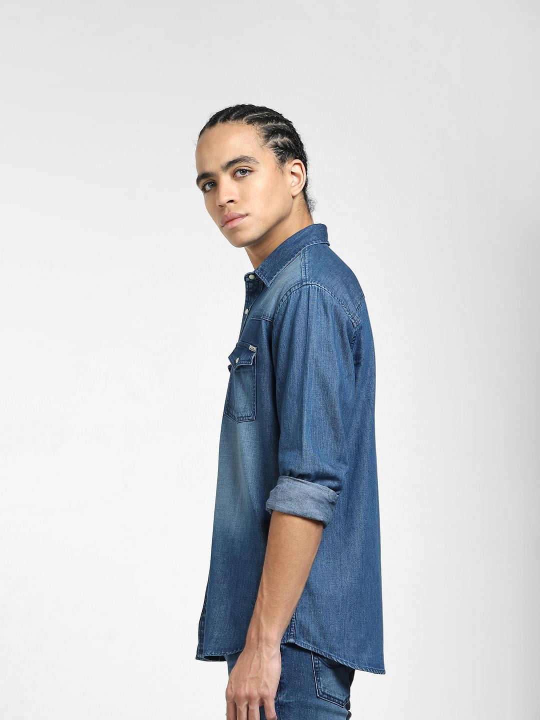Dark Blue Denim Full Sleeves Shirt