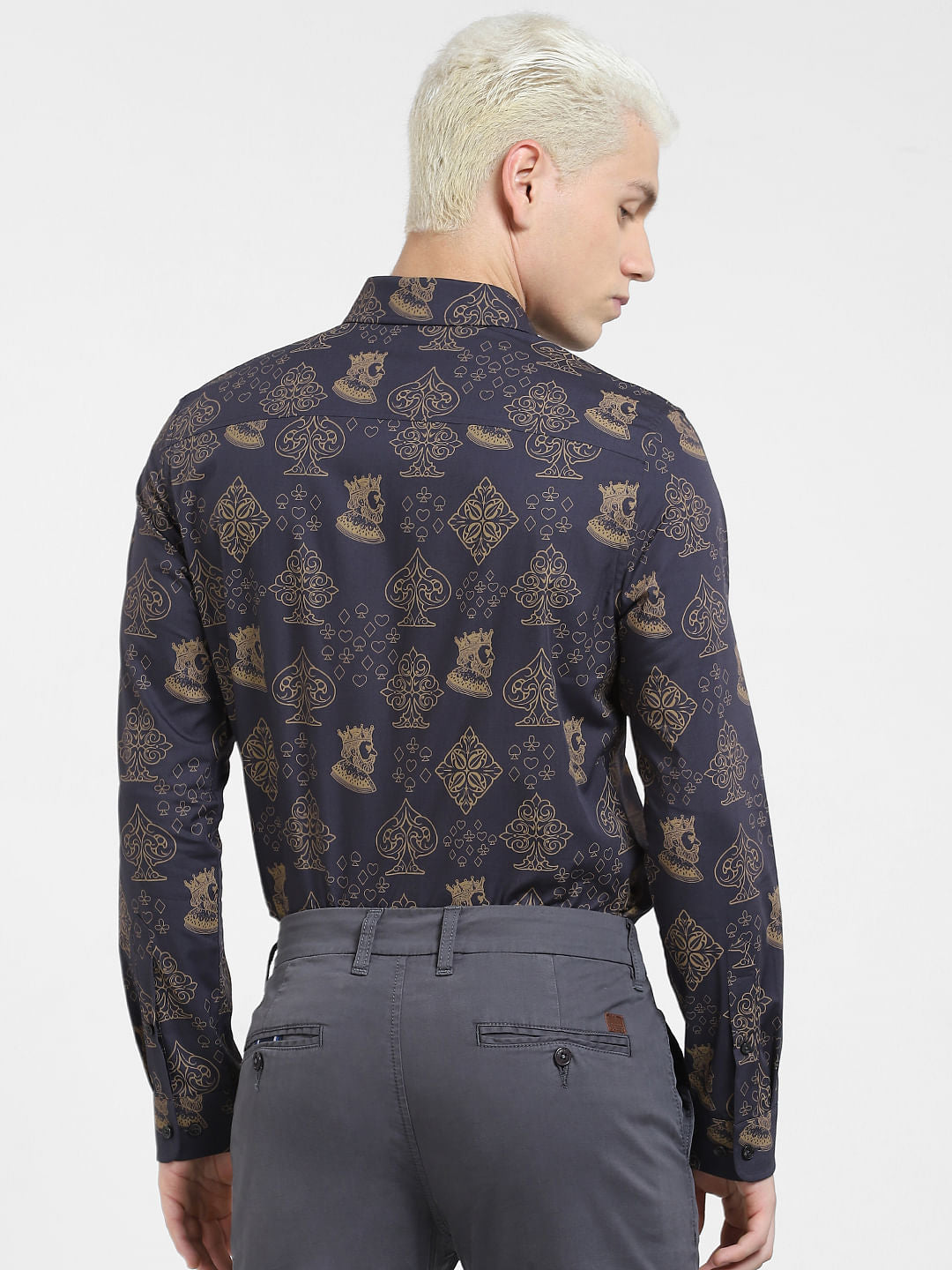 Black Printed Full Sleeves Shirt