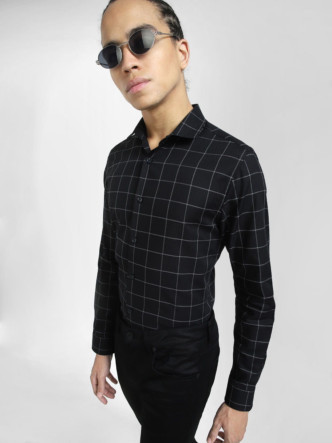 Black Check Full Sleeves Shirt