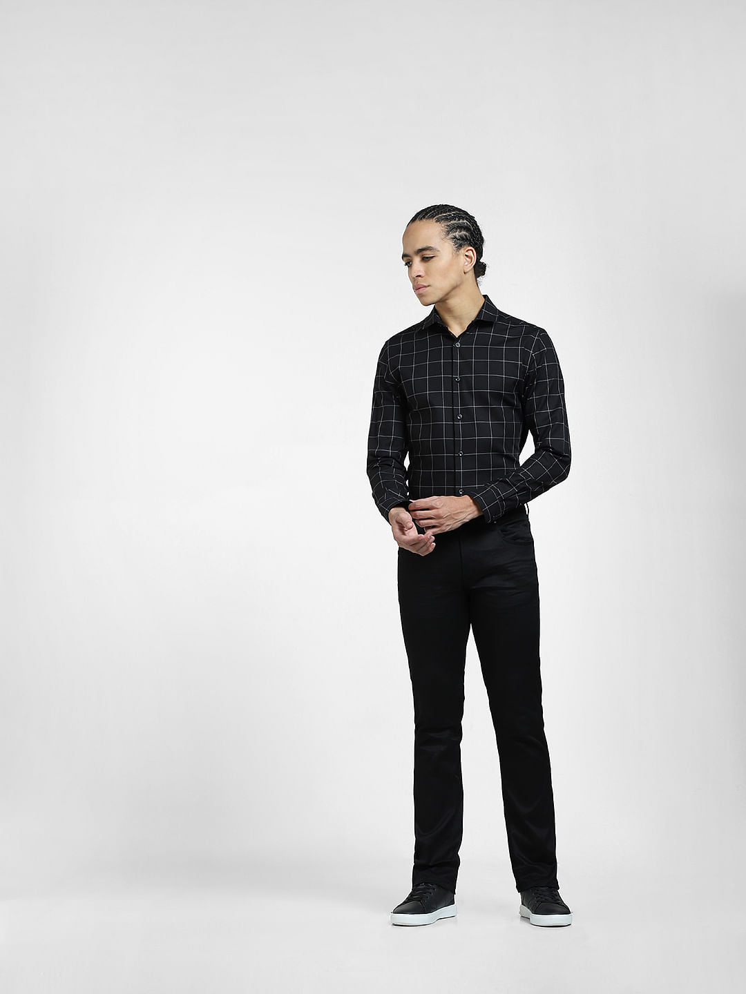 Black Check Full Sleeves Shirt