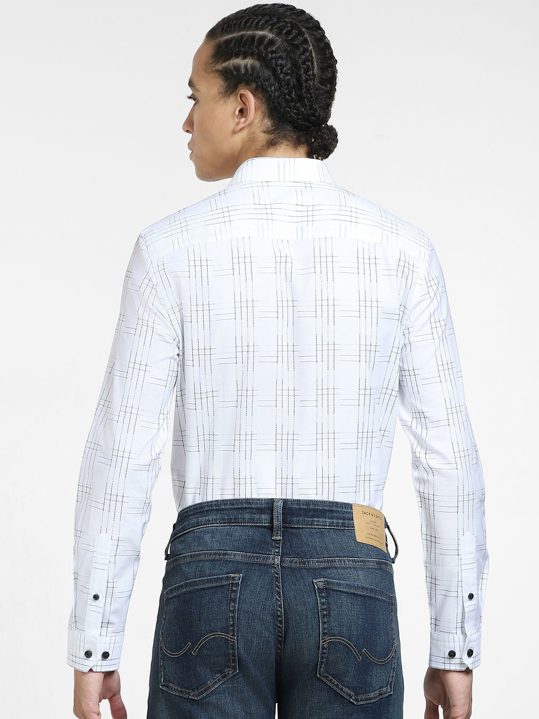 White Check Full Sleeves Shirt
