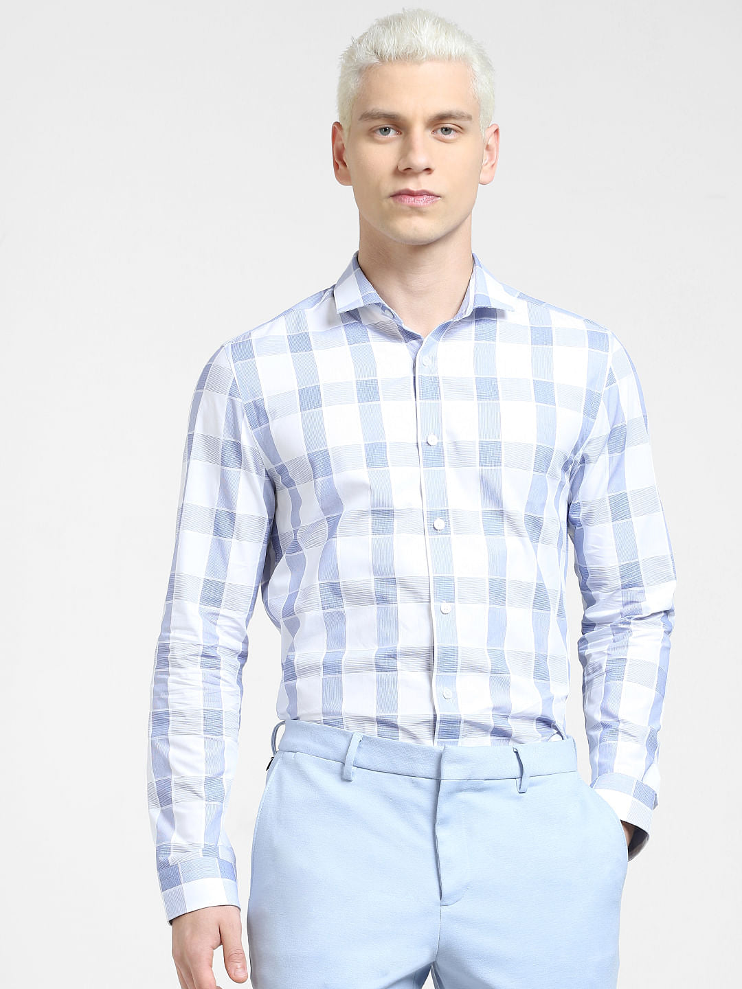 Blue Check Full Sleeves Shirt