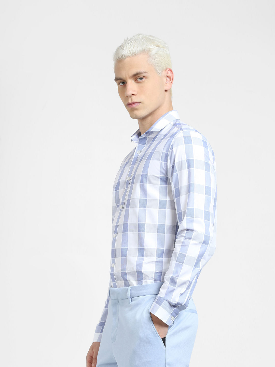 Blue Check Full Sleeves Shirt