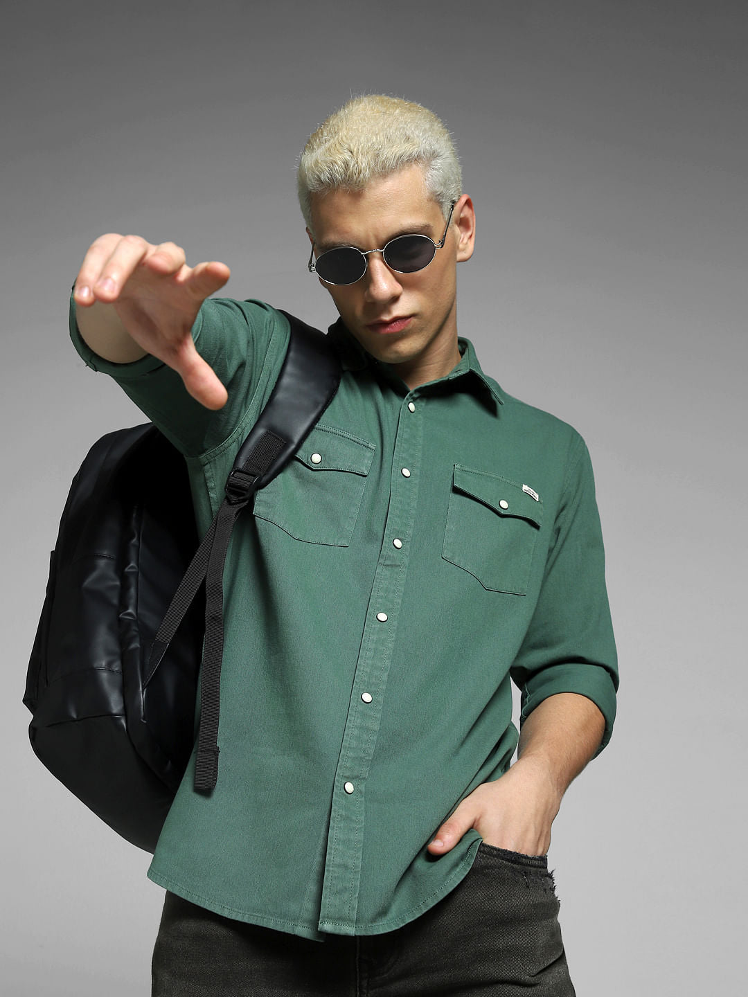 Green Full Sleeves Shirt - S
