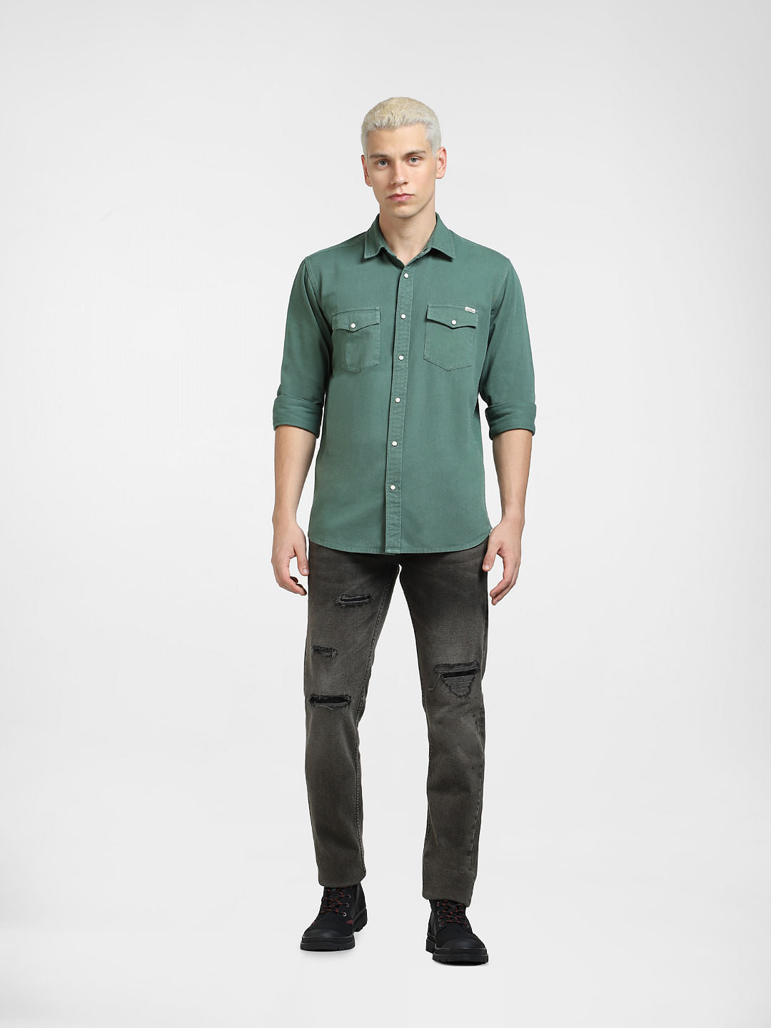 Green Full Sleeves Shirt