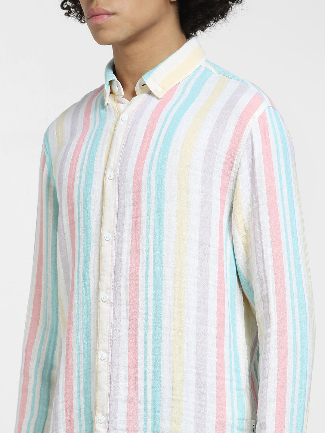 White Striped Full Sleeves Shirt