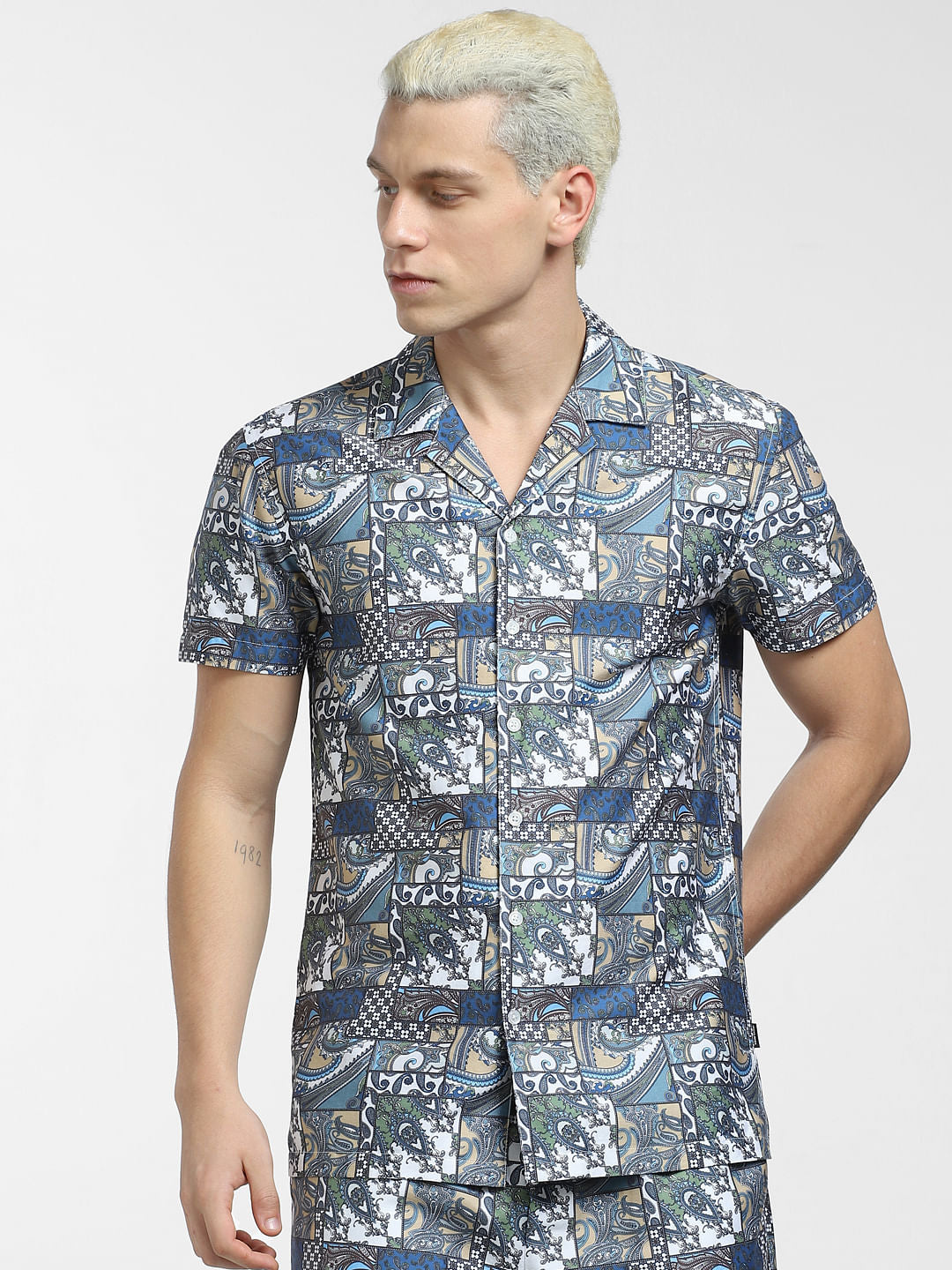 Blue All Over Print Co-ord Shirt