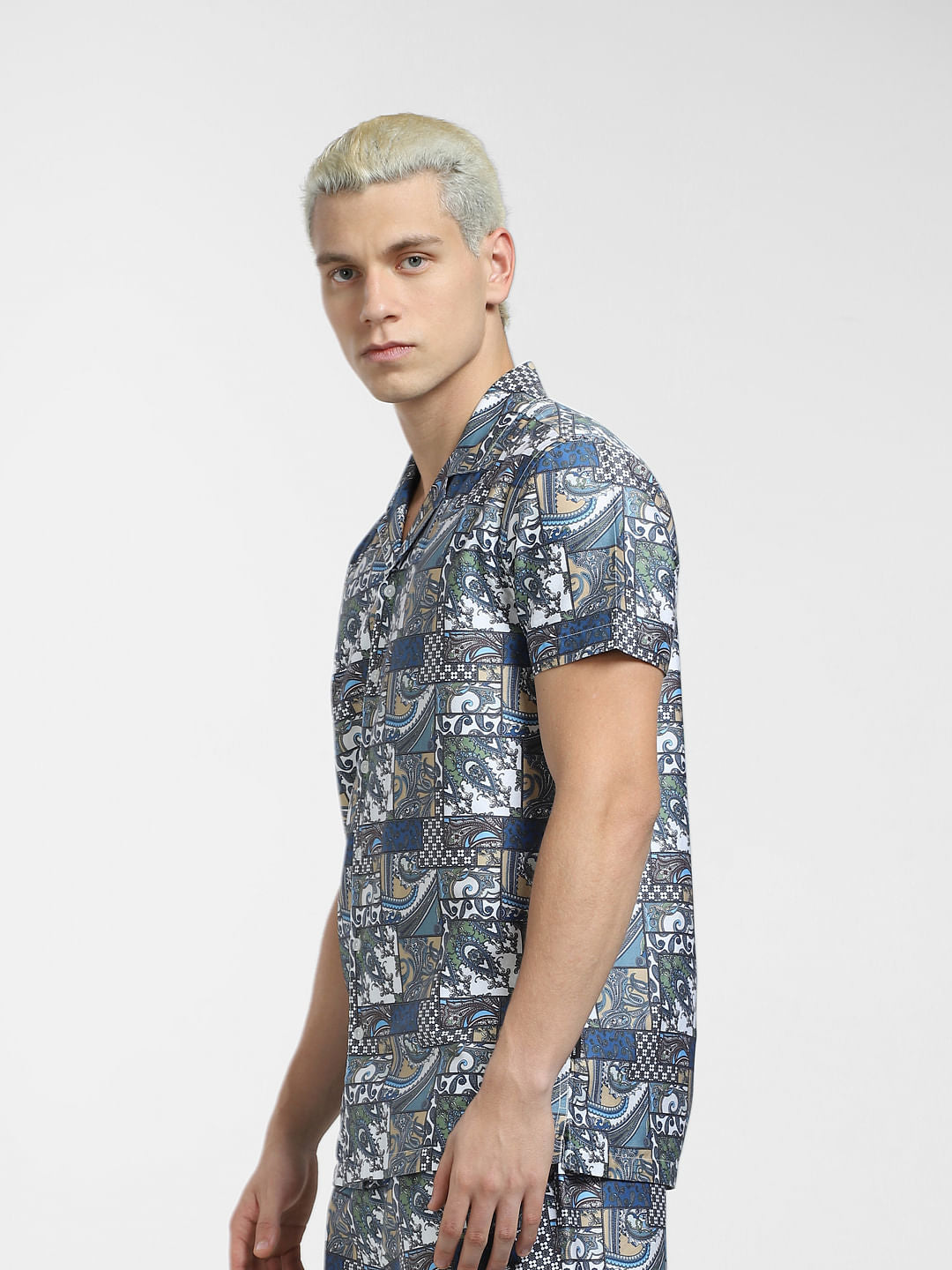 Blue All Over Print Co-ord Shirt