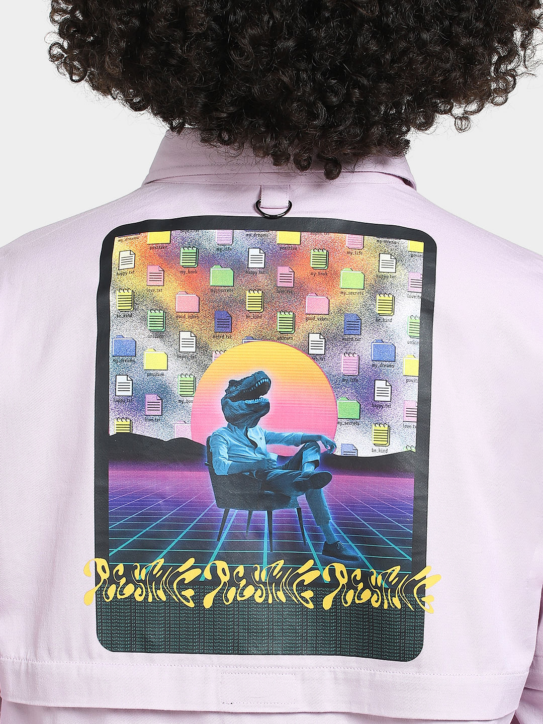 METAVERSE Purple Printed Oversized Shirt