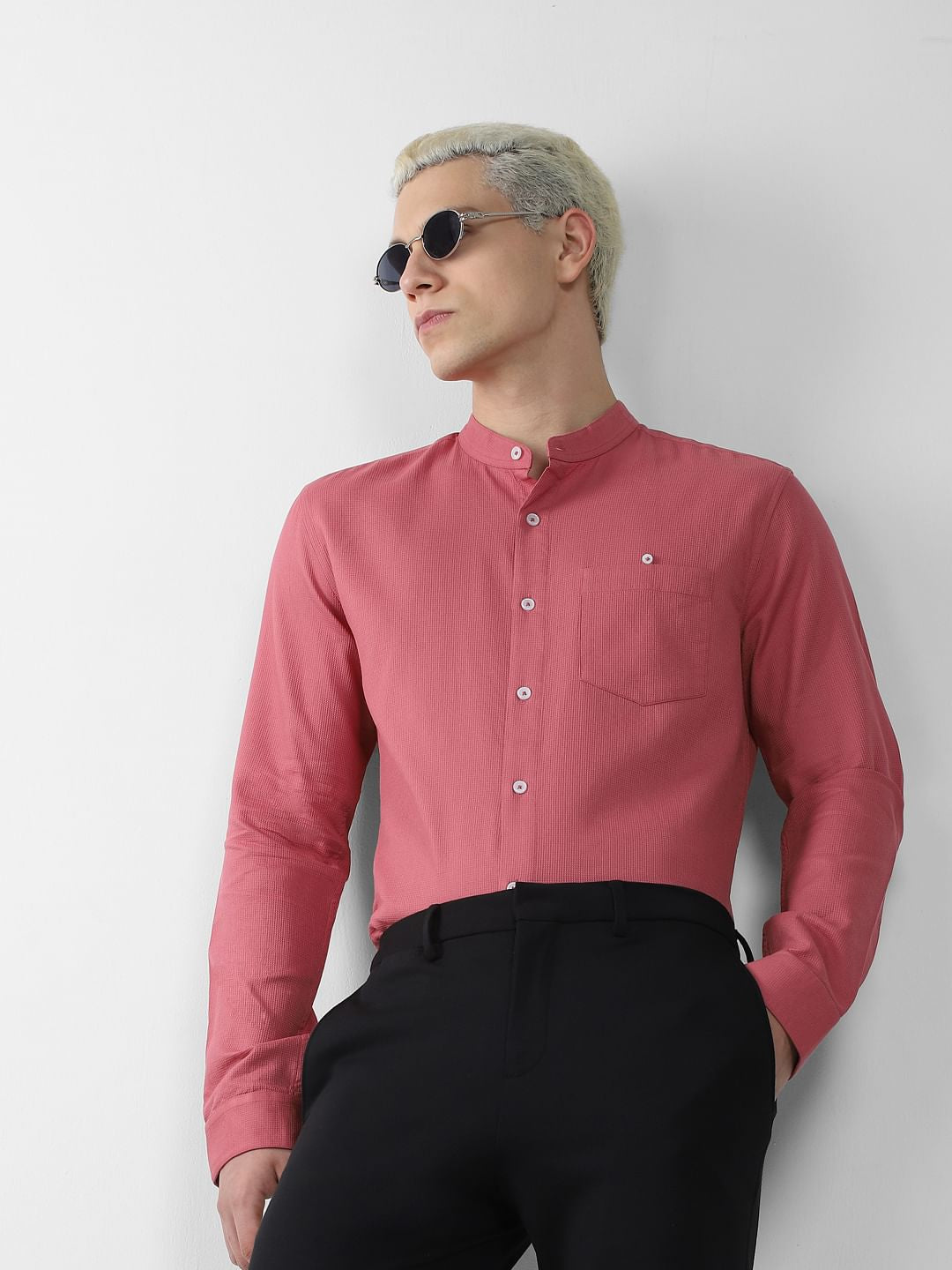 Mauve Full Sleeves Shirt - S