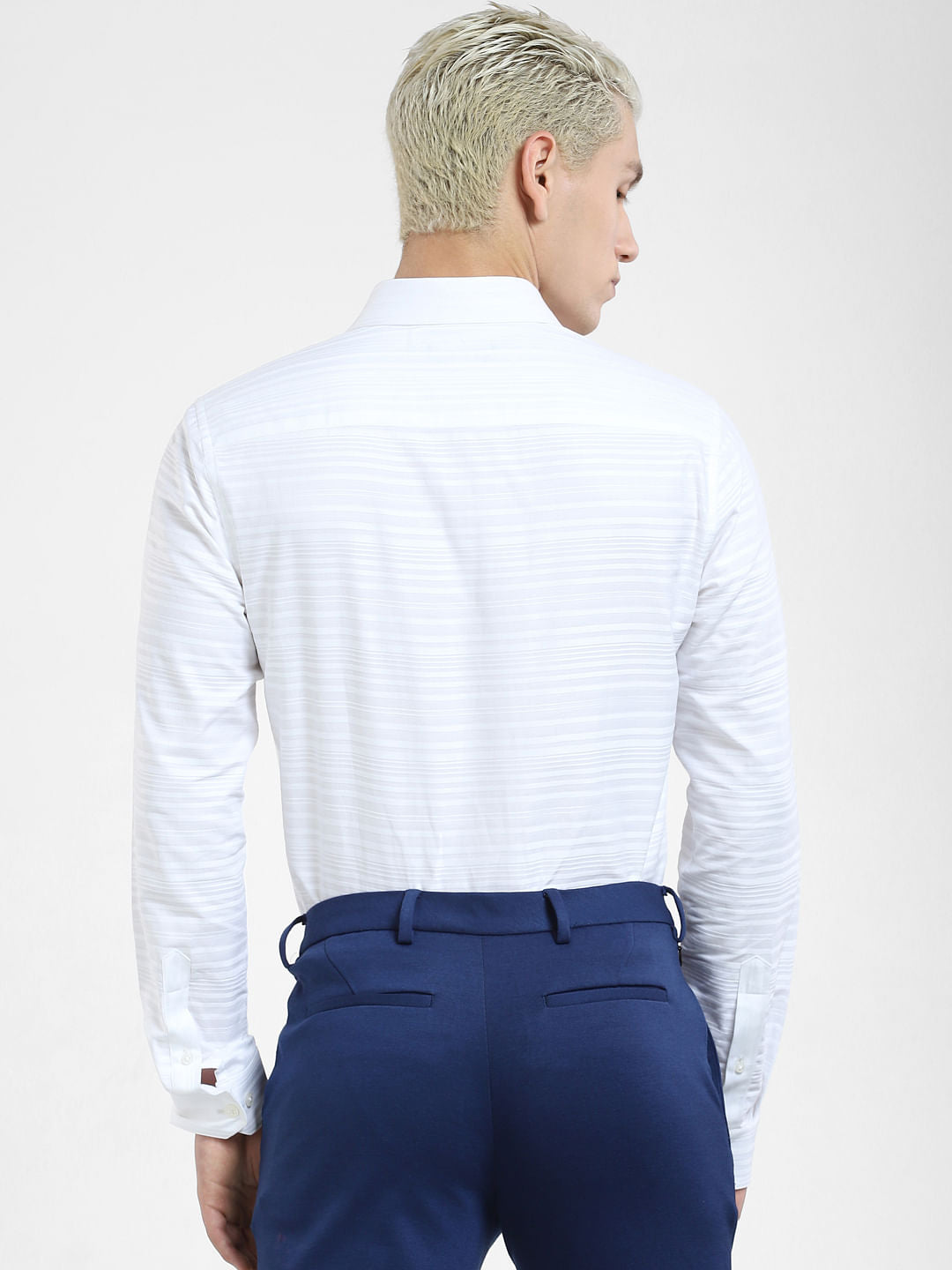 White Striped Full Sleeves Shirt