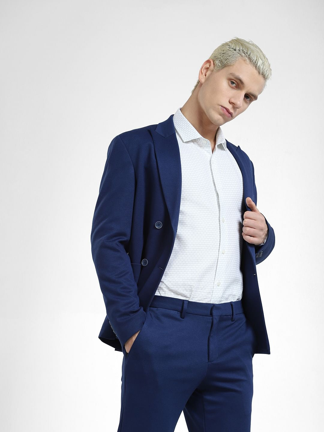 White Printed Full Sleeves Shirt