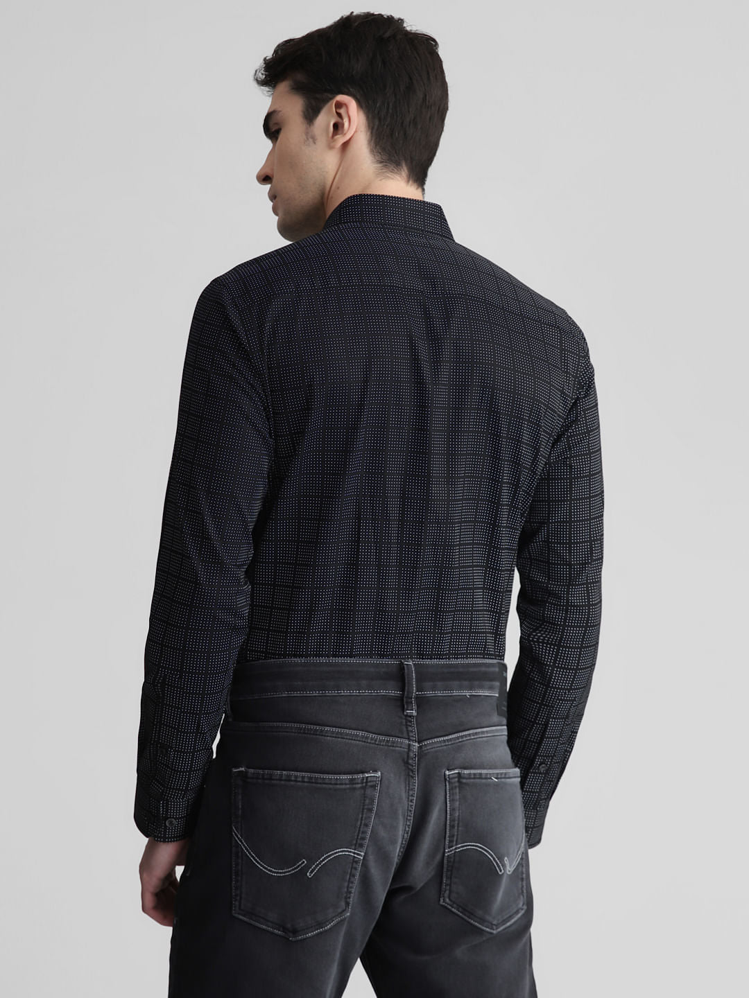 Black Check Full Sleeves Shirt