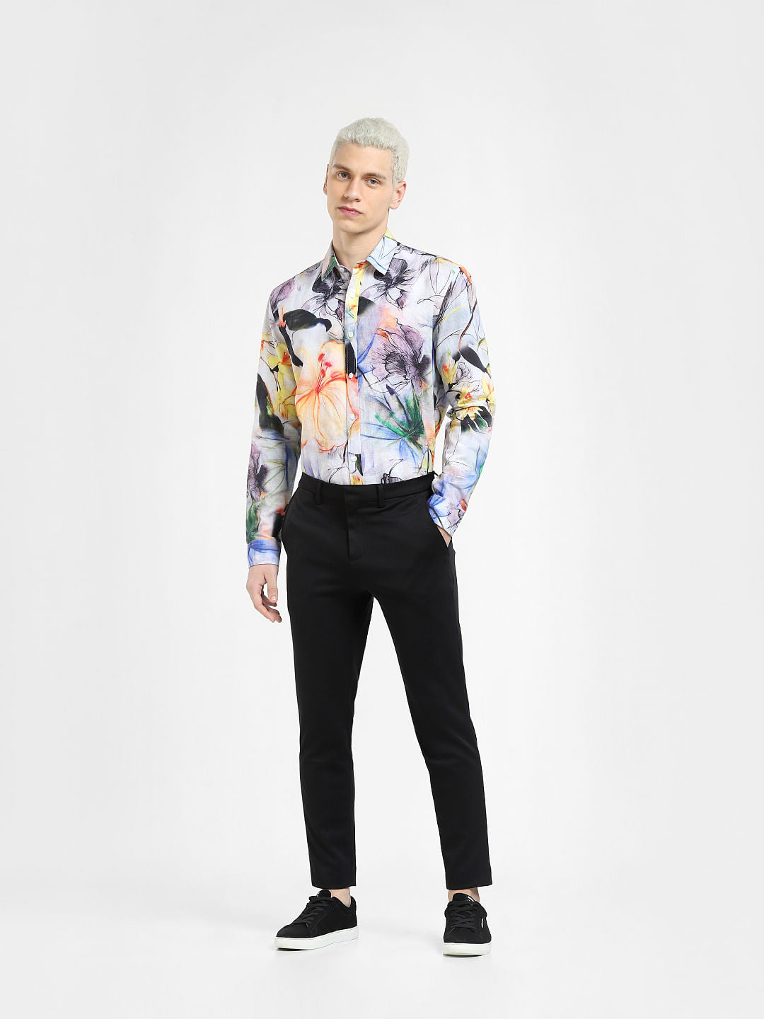 Green Printed Full Sleeves Shirt