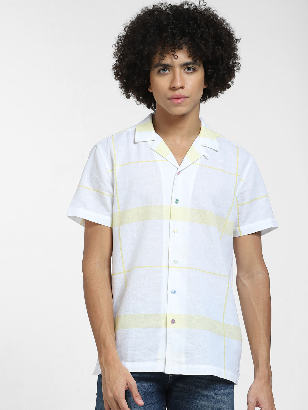 White Check Full Sleeves Shirt