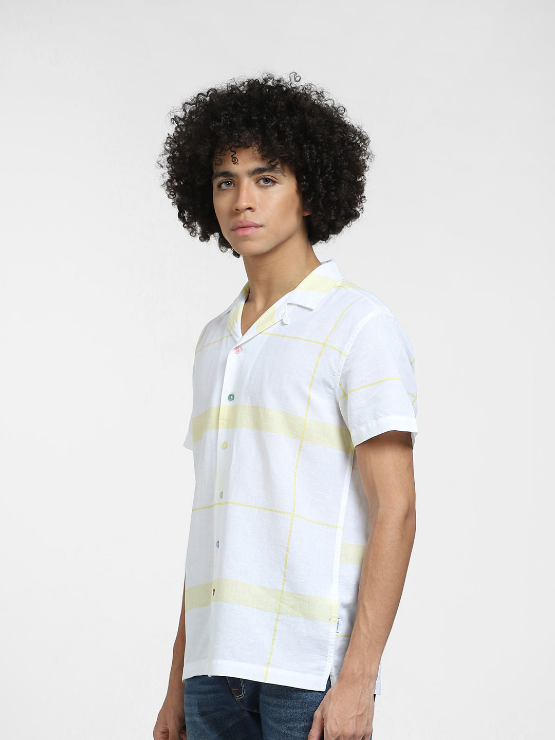 White Check Full Sleeves Shirt