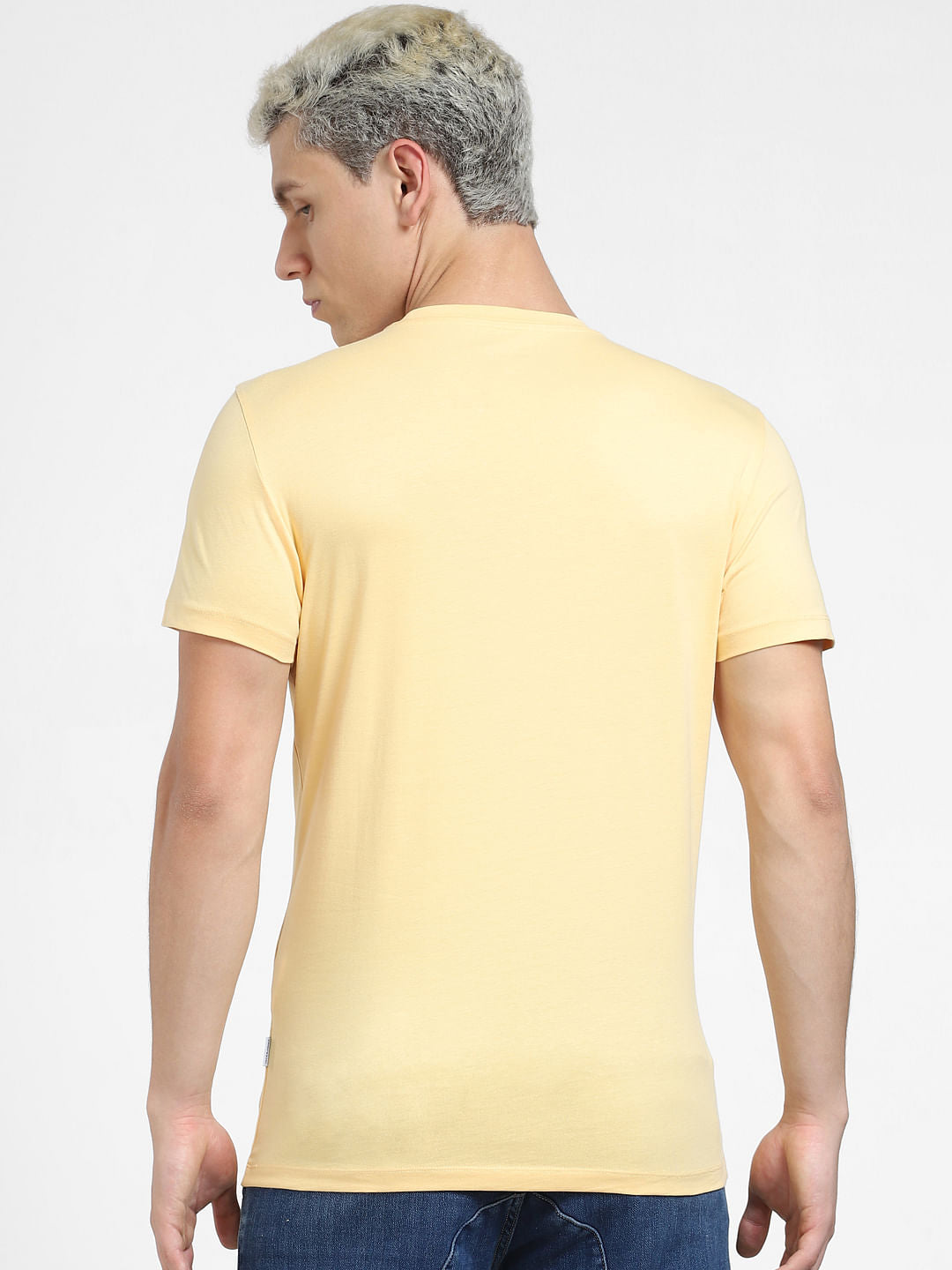 Beige Graphic Print Crew Neck T-shirt