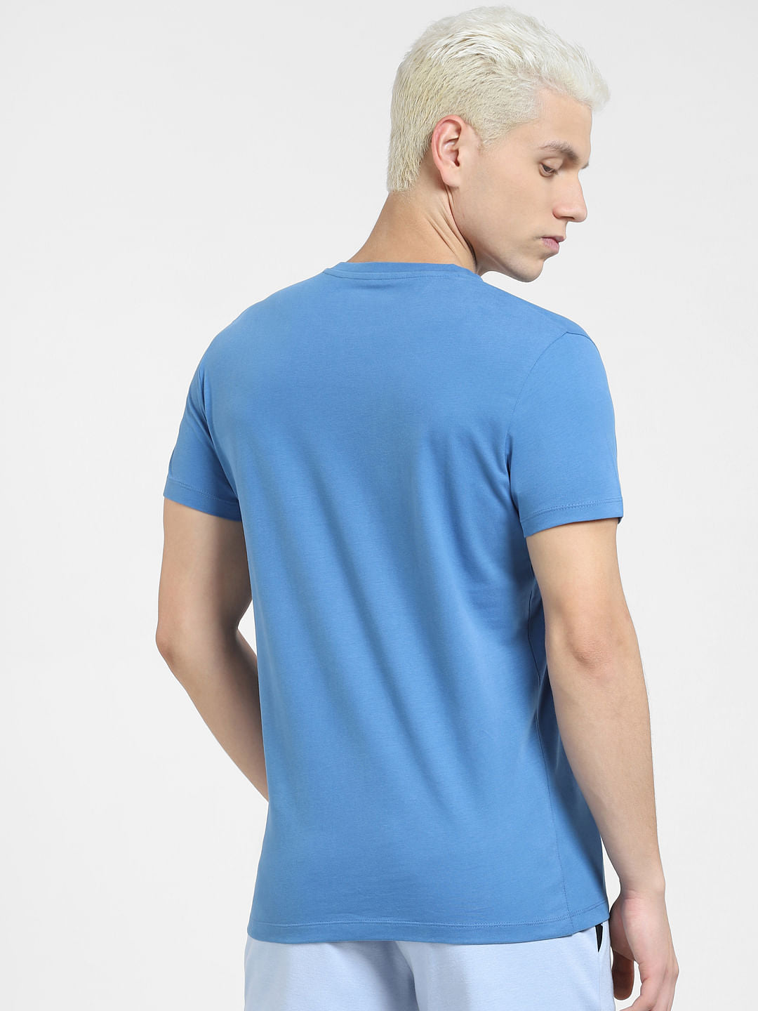 Blue Graphic Print Crew Neck T-shirt