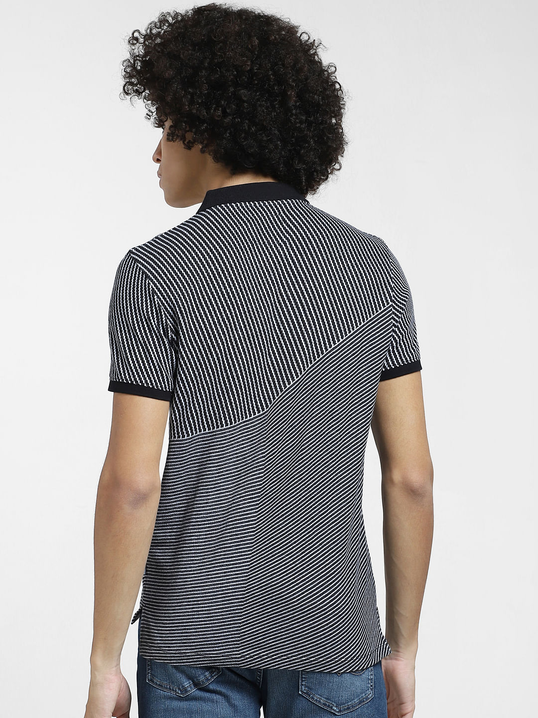 Black All Over Print Polo T-shirt