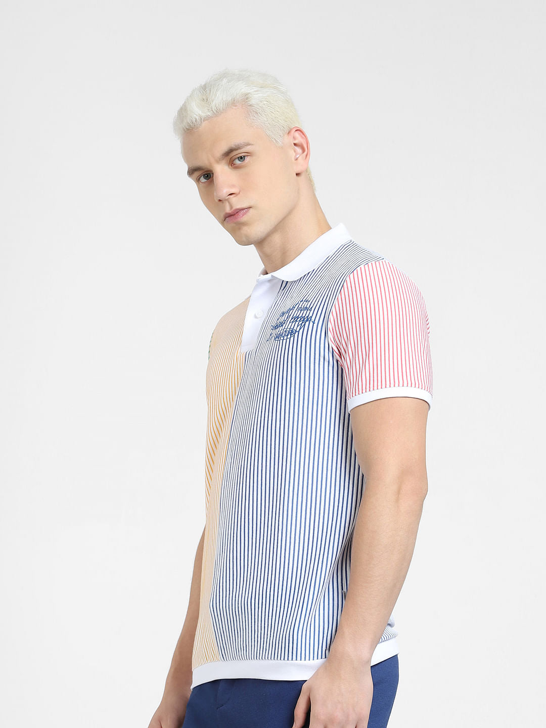 White Striped Polo T-shirt