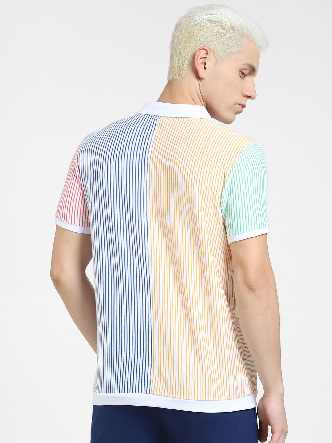 White Striped Polo T-shirt
