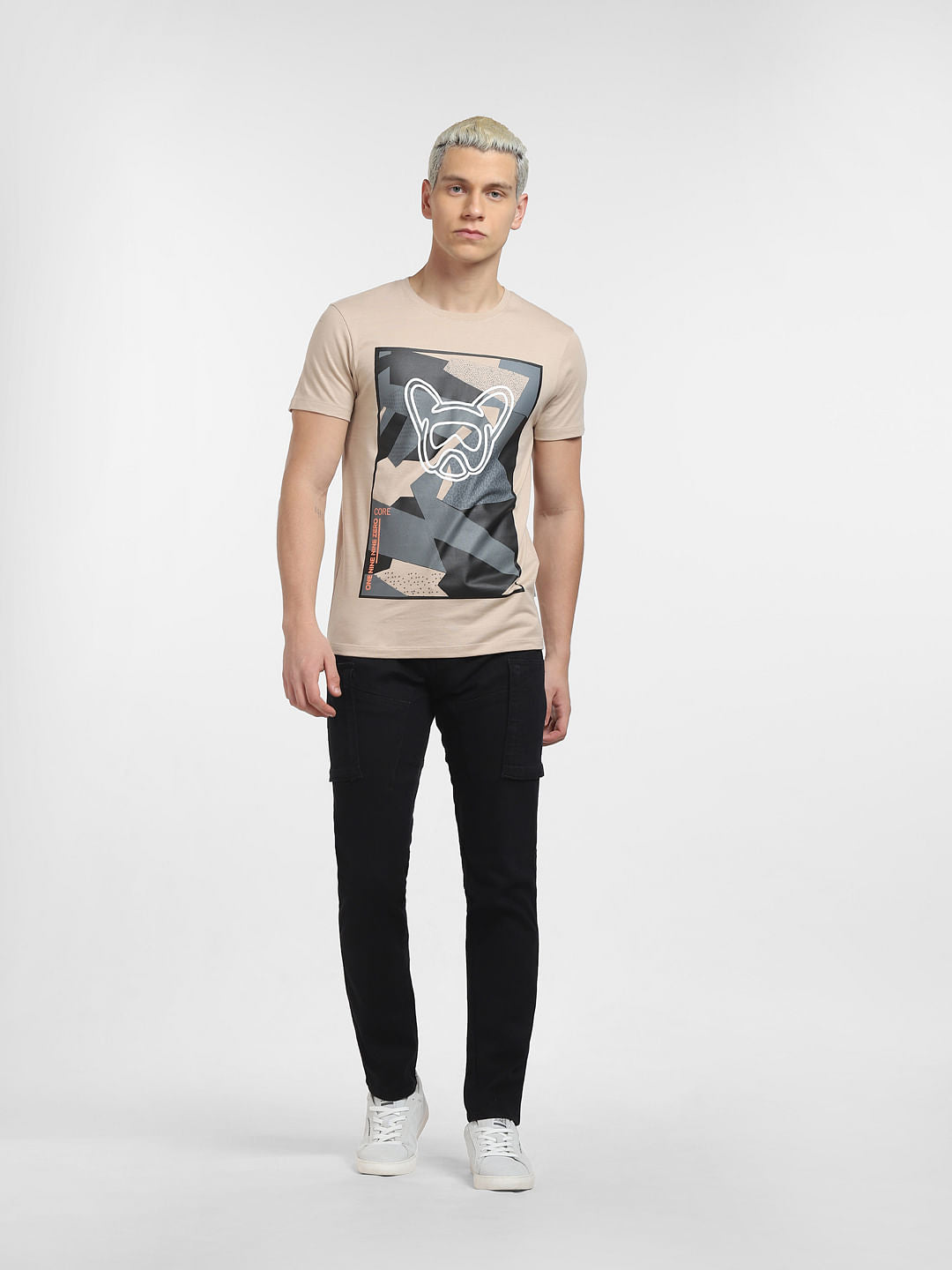 Brown Graphic Print Crew Neck T-shirt