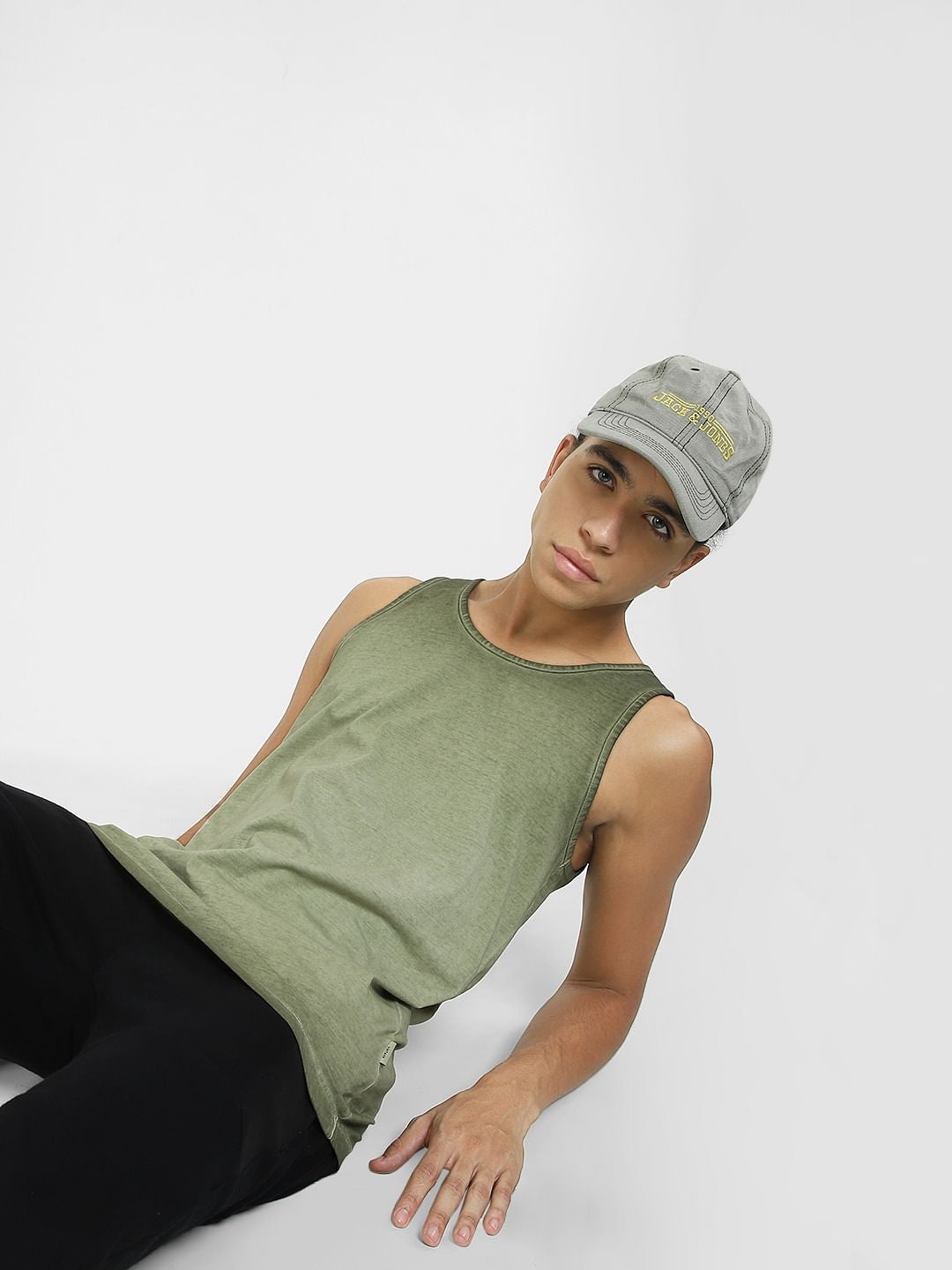 Green Washed Cotton Vest - S