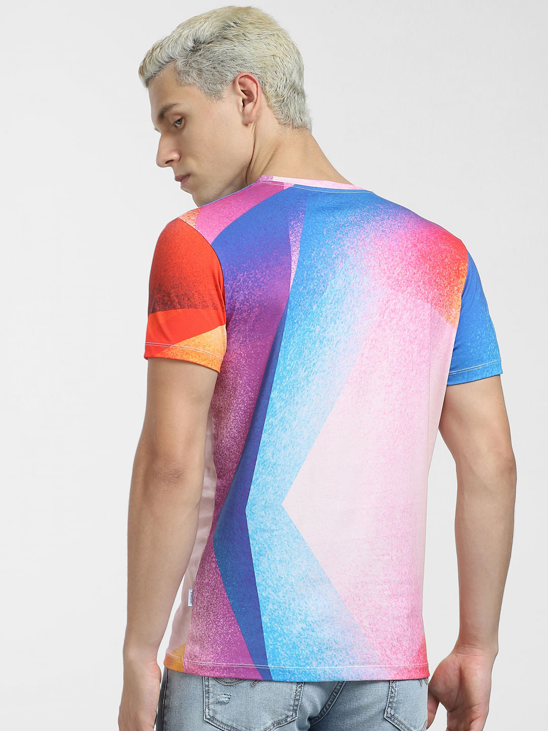 METAVERSE Blue Printed Crew Neck T-shirt