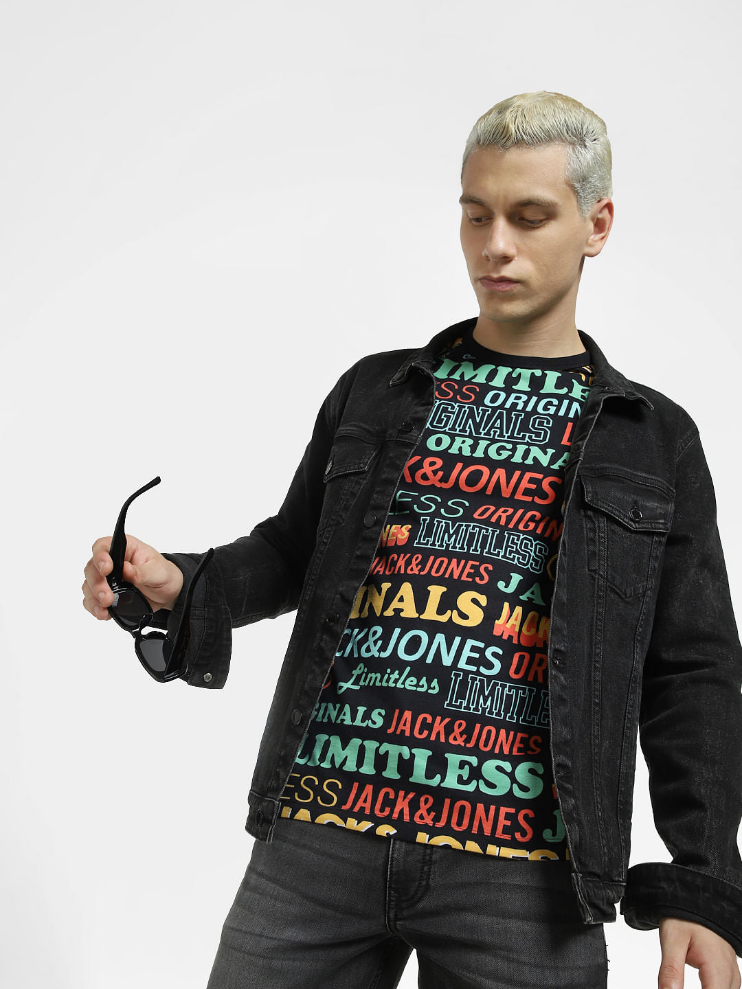 METAVERSE Black Typographic Logo Crew Neck T-shirt - S