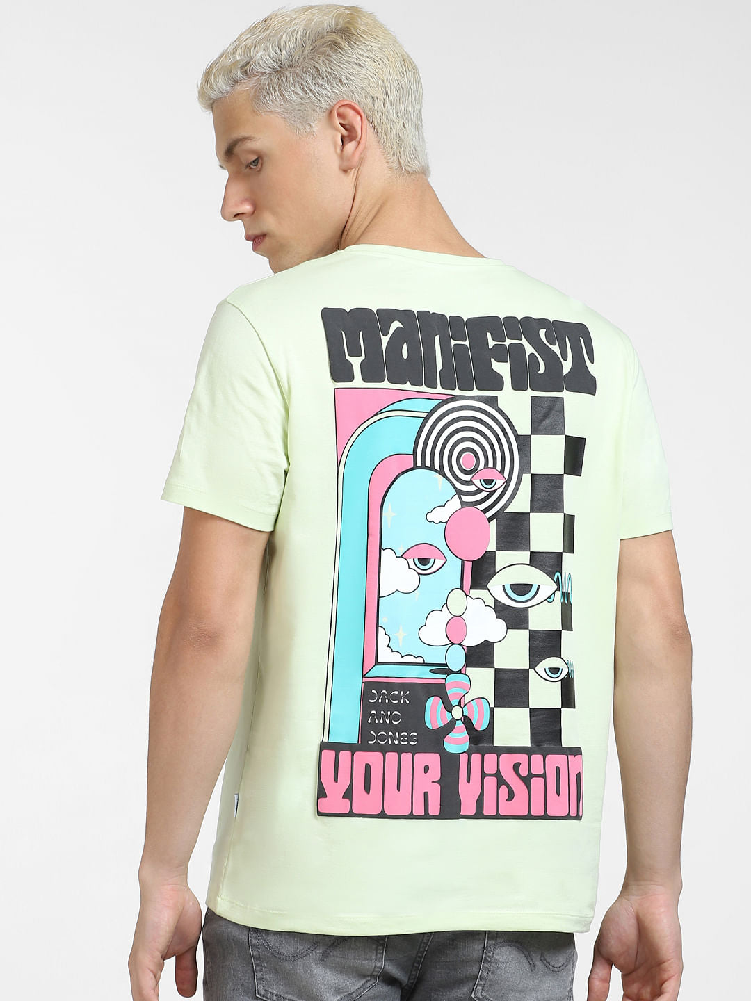 METAVERSE Green Printed Crew Neck T-shirt