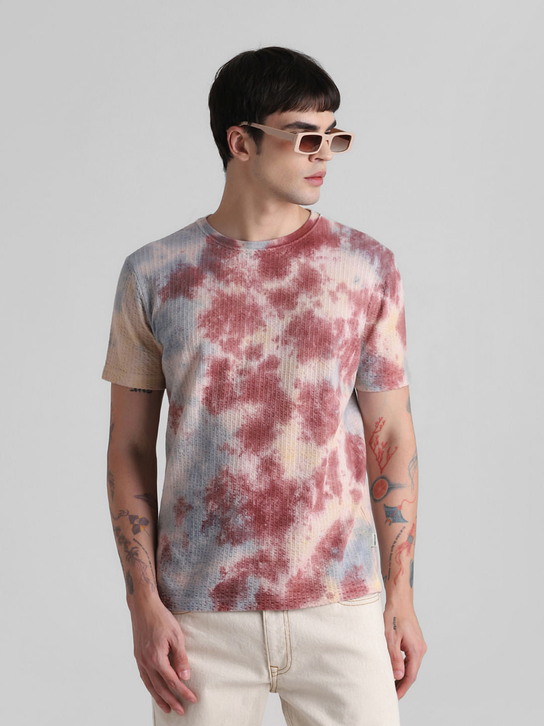 White Tie-Dye Crew Neck T-shirt - S