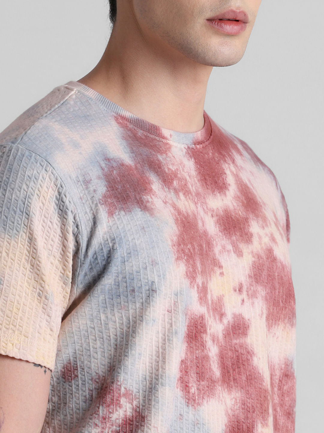 White Tie-Dye Crew Neck T-shirt
