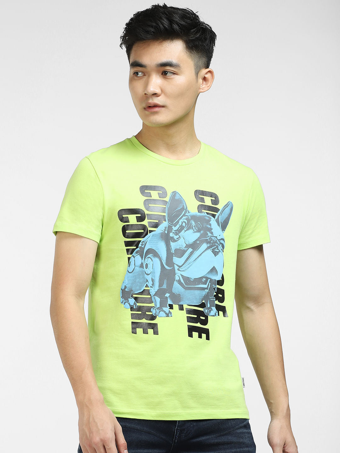 Green Graphic Print Crew Neck T-shirt
