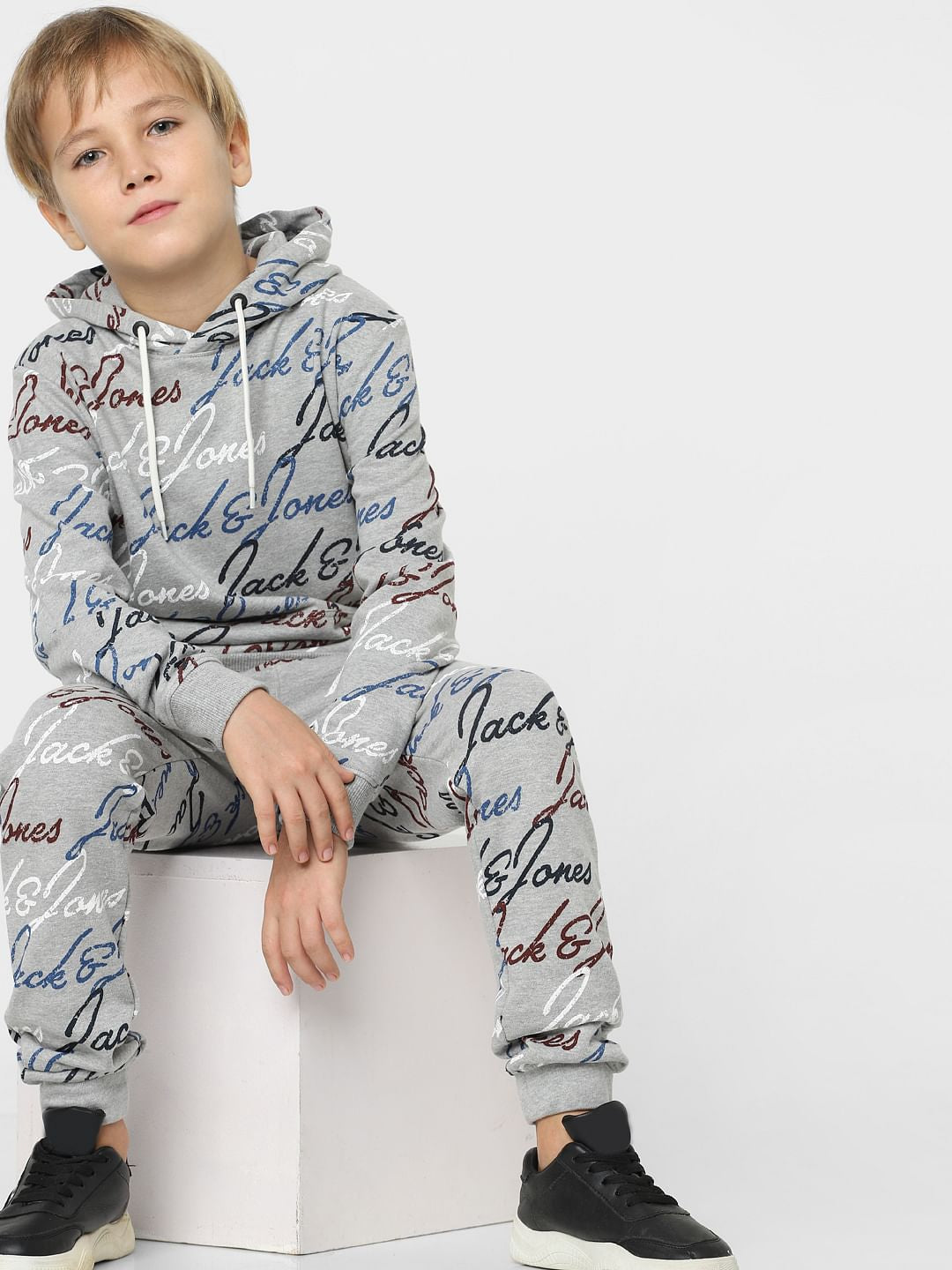 Boys Grey Logo Print Co-ord Sweatpants - 9/10Y