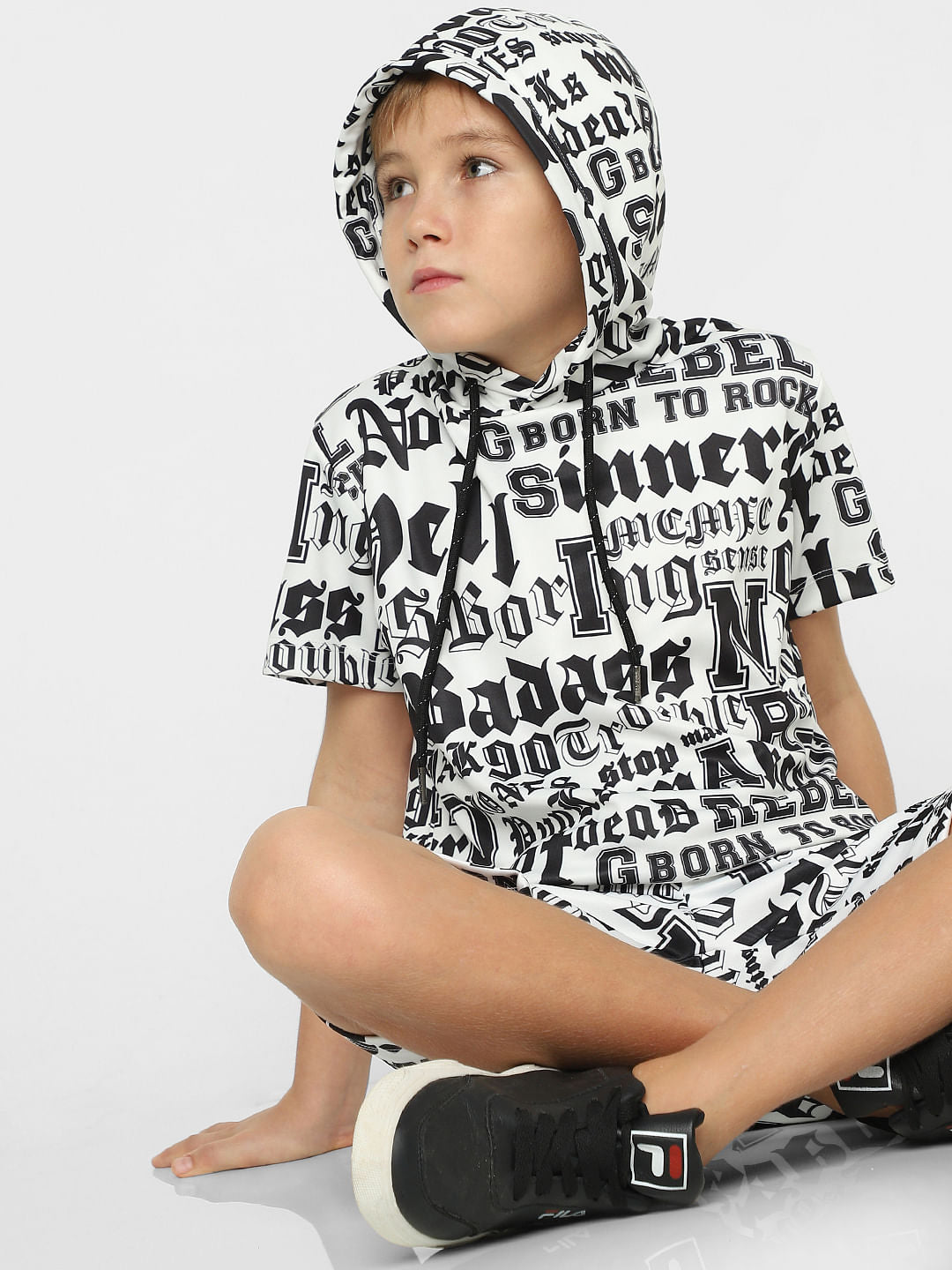 Boys White Typographic Print Co-ord Sweatshirt - 9/10Y