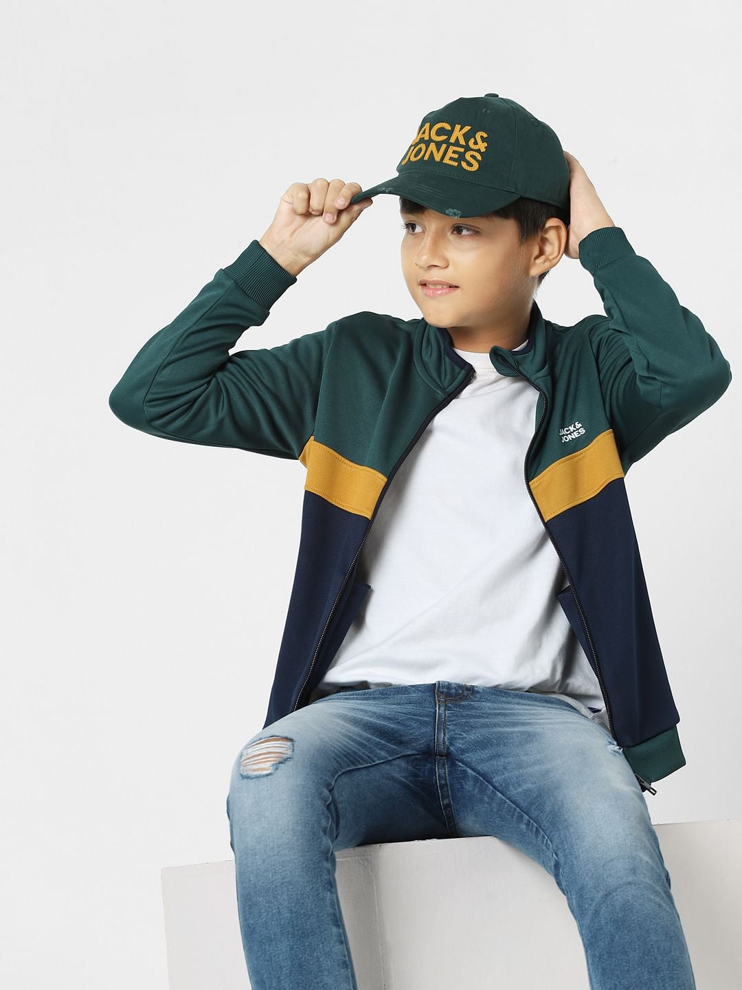 Dark Green Zip-Up Sweatshirt - 4/5Y