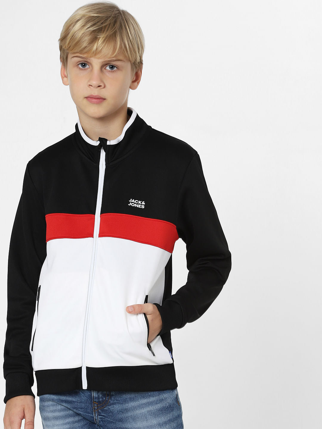 Boys Navy Colourblocked Sweatshirt