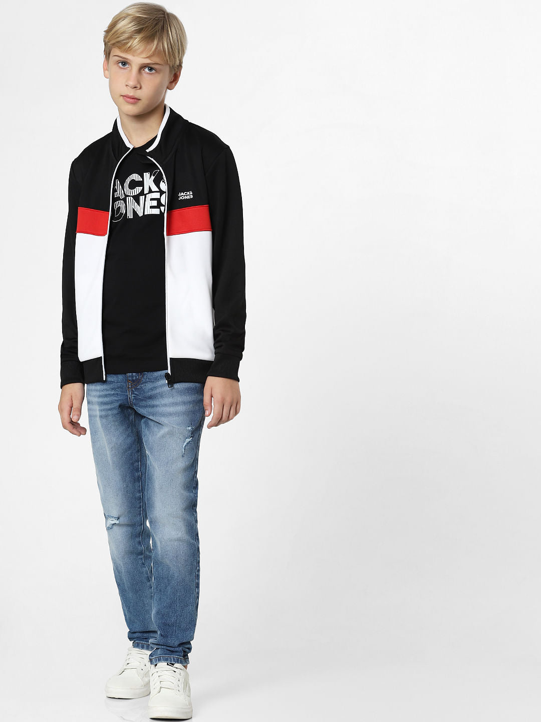 Boys Navy Colourblocked Sweatshirt