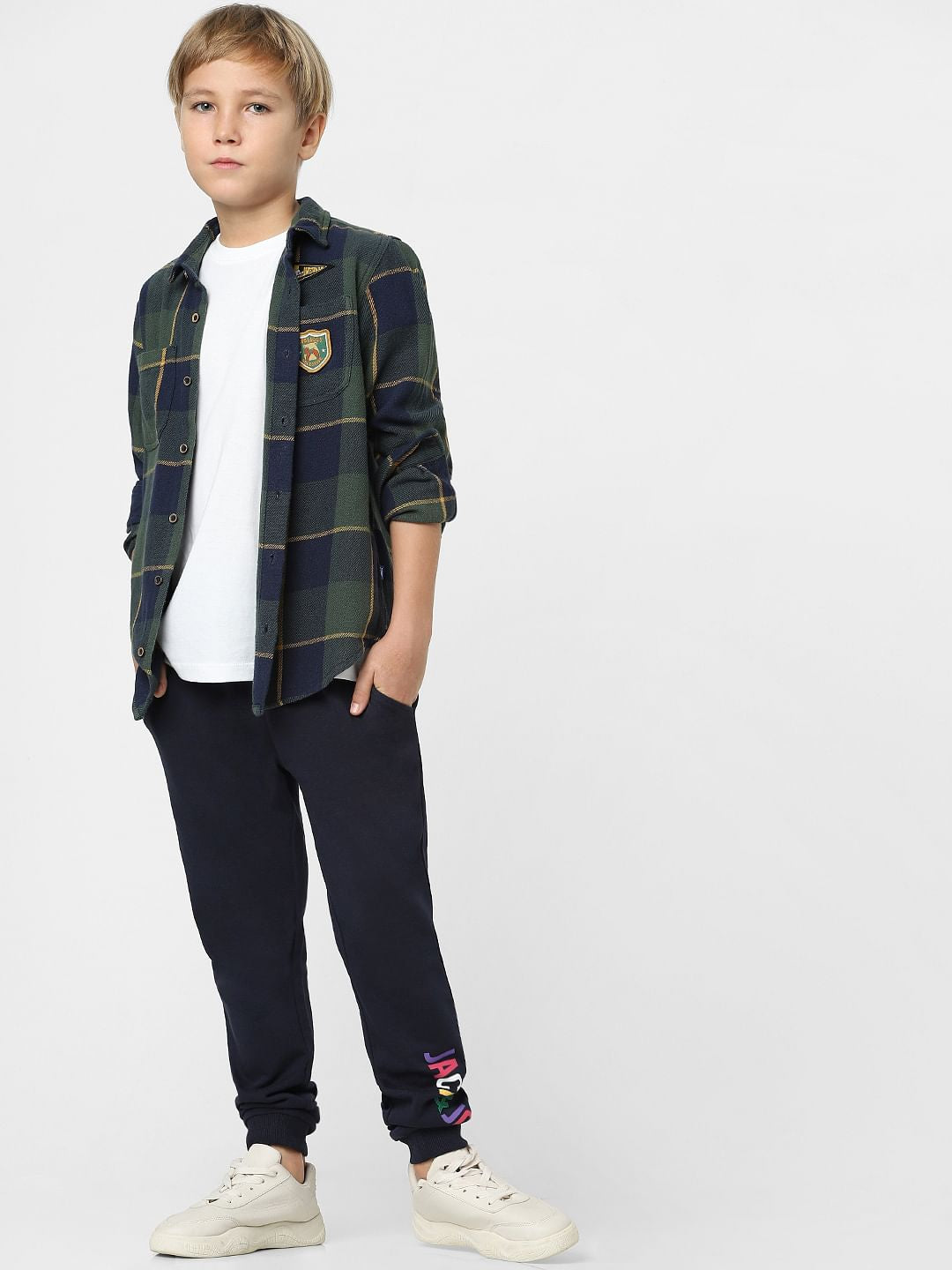Boys Navy Blue Mid Rise Sweat-Joggers - 4/5Y