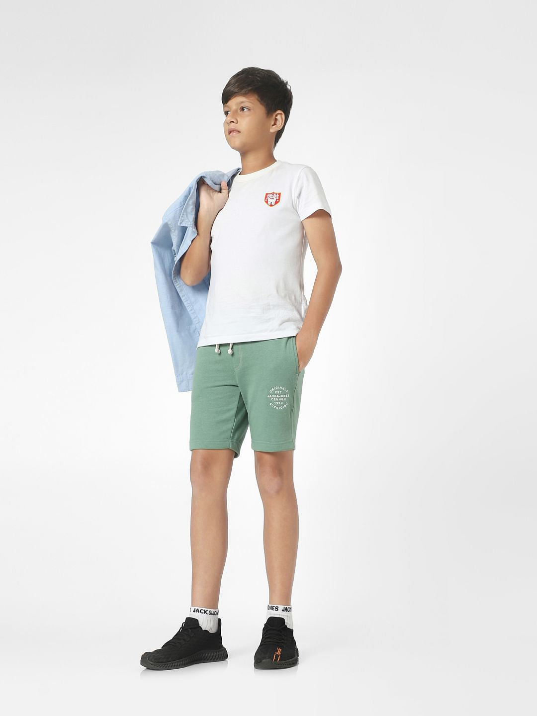 Green Mid Rise Sweatshorts - 4/5Y