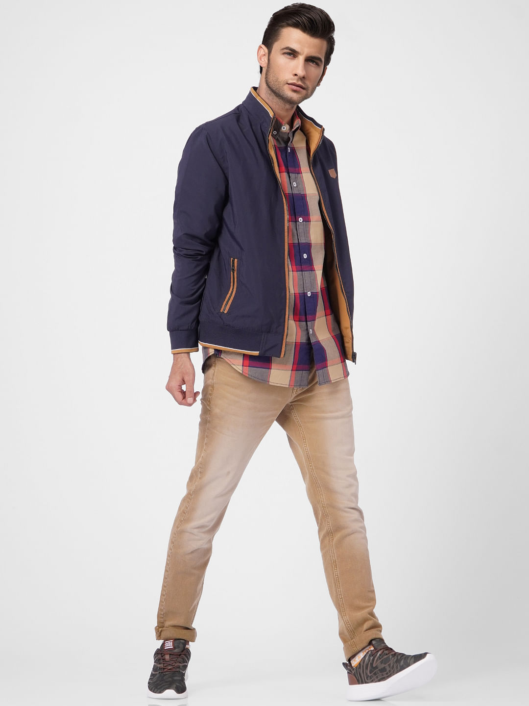 Brown Check Full Sleeves Shirt