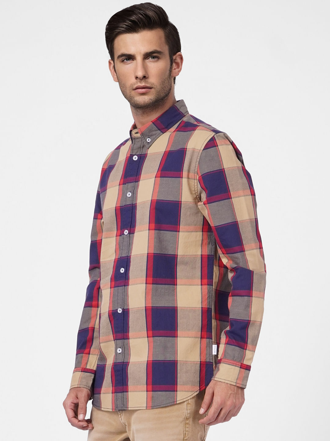 Brown Check Full Sleeves Shirt