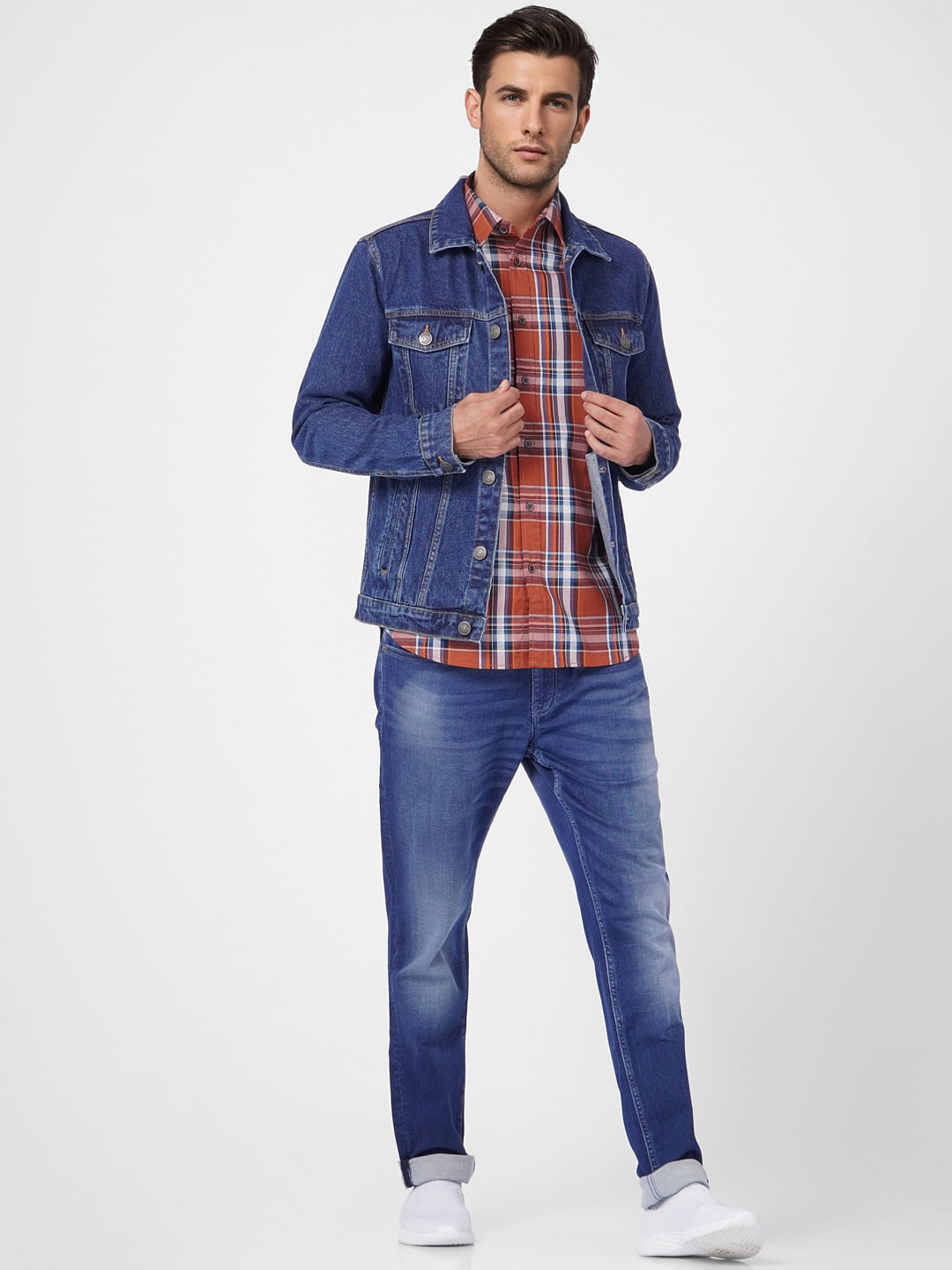 Brown Check Full Sleeves Shirt - S