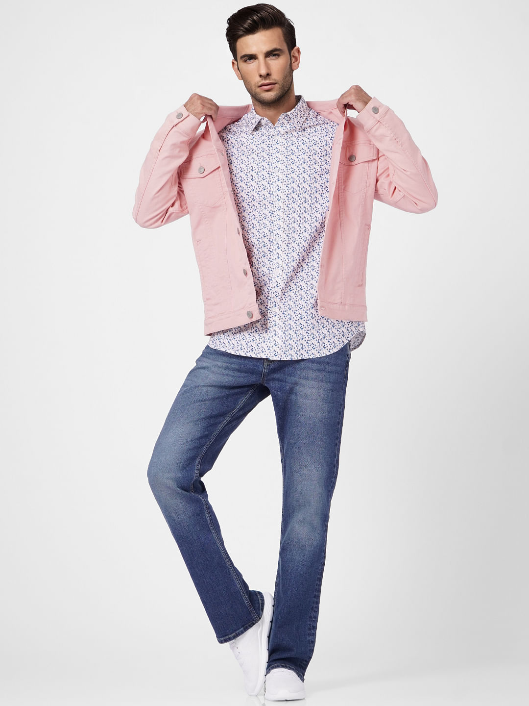 White Printed Full Sleeves Shirt