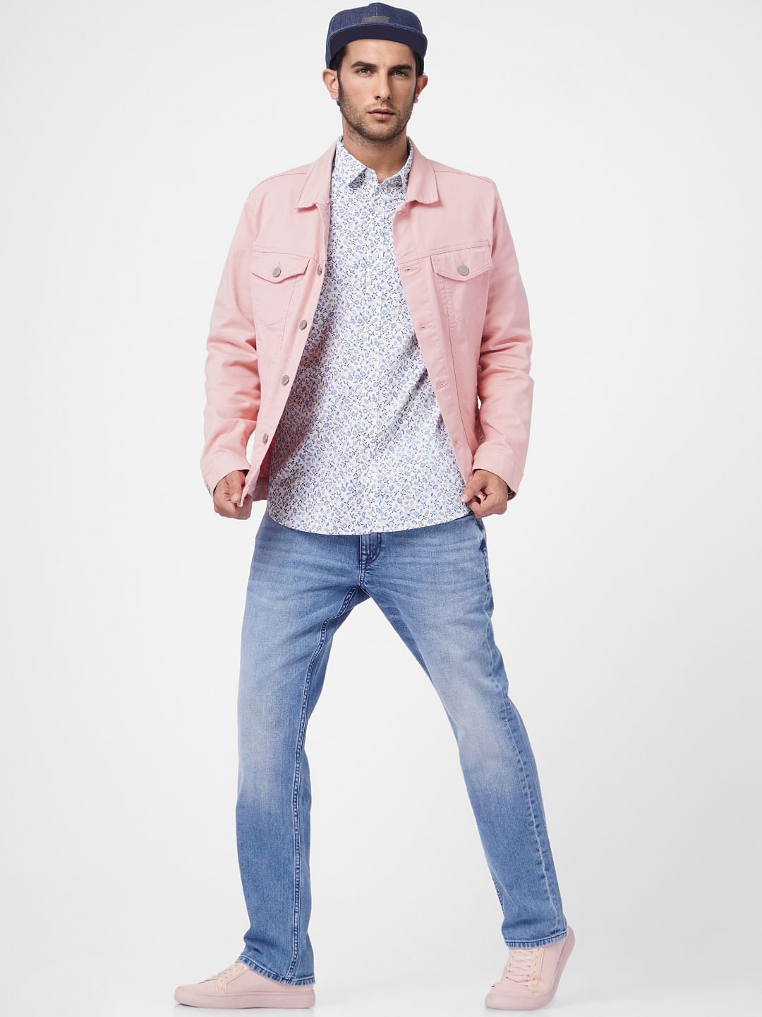 White Floral Print Full Sleeves Shirt - S